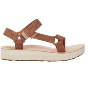 Teva Grooveline Maple Sugar Midform Universal Leather Hook & Loop Sandals Size 9